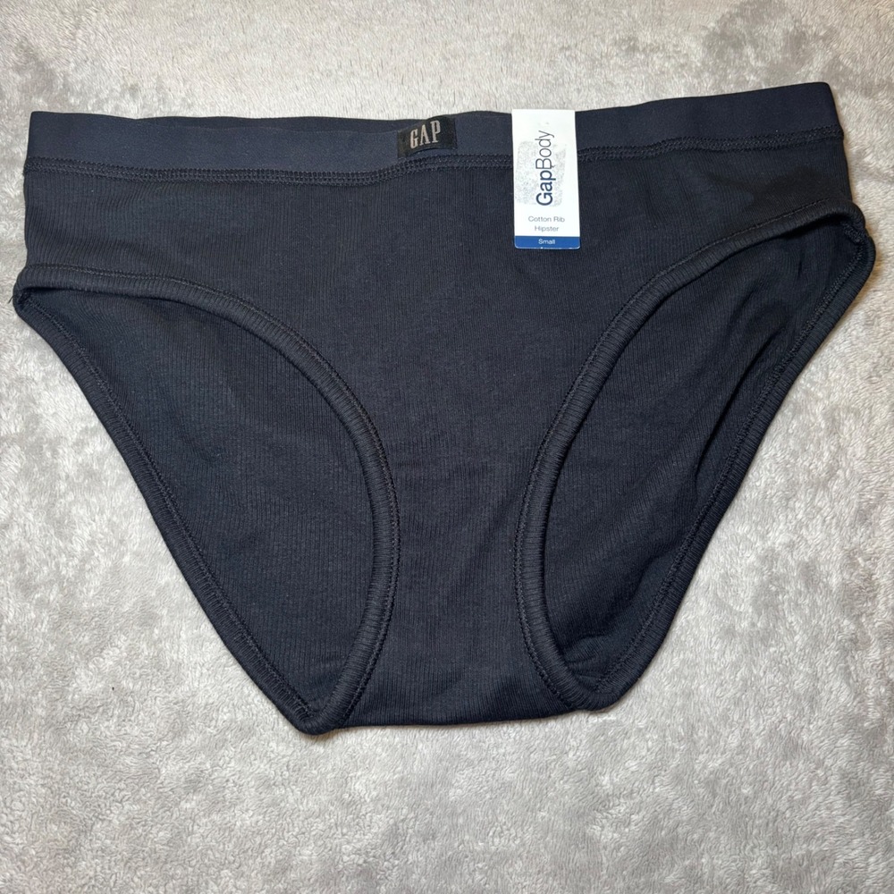 GapBody Women Black Cotton Rib Hipster Panties Underwear NWT Small